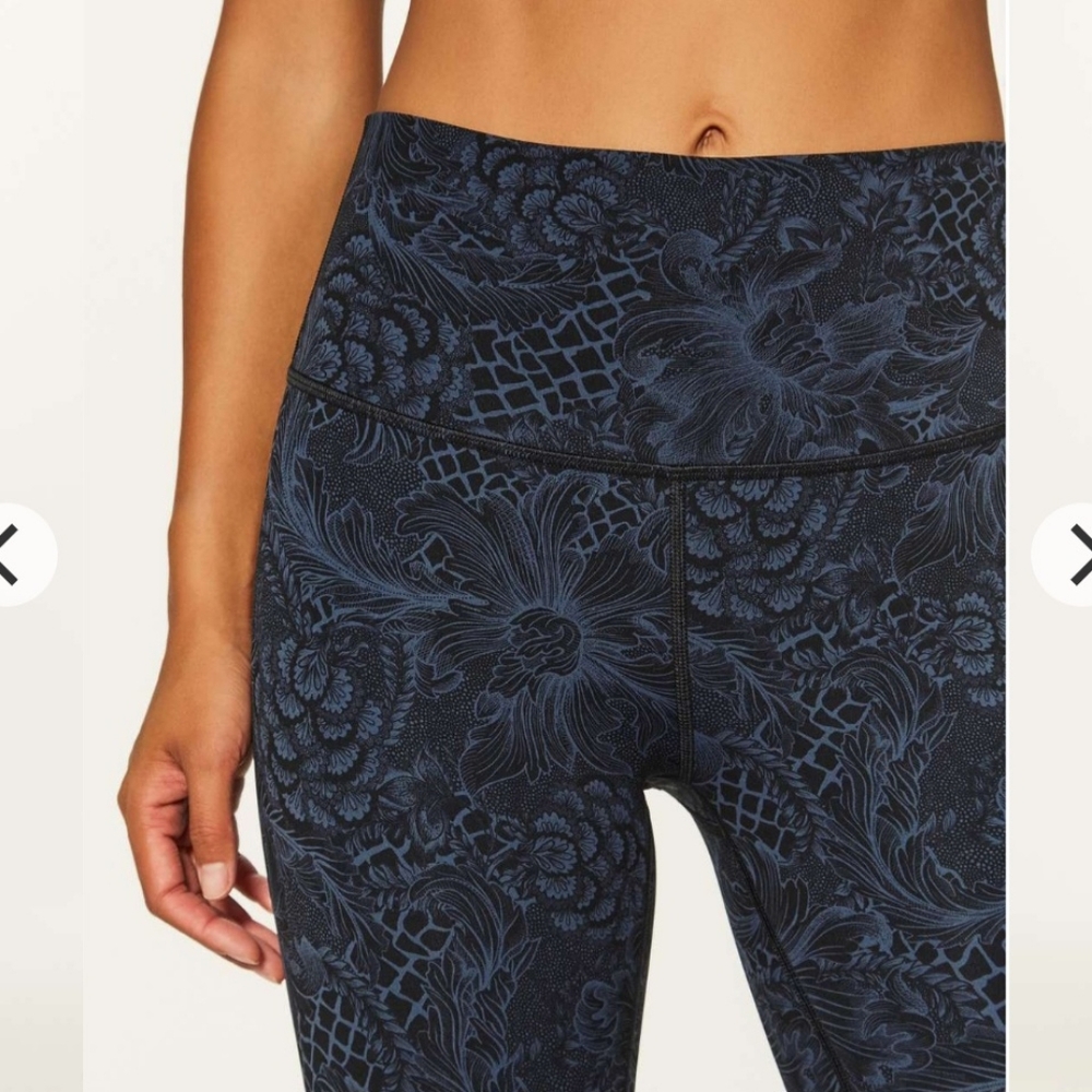 Lululemon Wunder Under High Rise Crop Blue Black Size 6